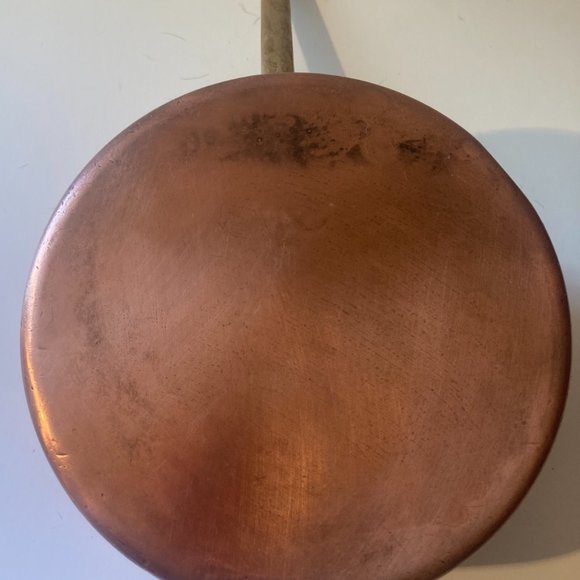 Vintage Metal Copper Cooking Pot, Pan, Quality, 12 1/2" Long and 6 1/2" x 3" Pot - Picture 3 of 4